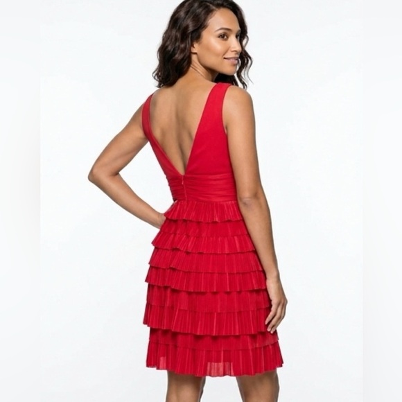 Elegant Red Sleeveless Dress - Picture 3 of 6